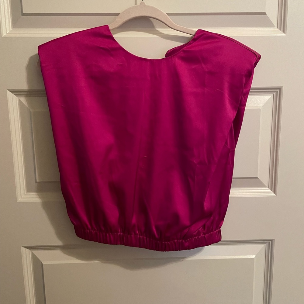 Boxy Pink Blouse with Blouson Effect